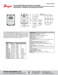 Thumbnail of document Manual - 616W Differential Pressure Transmitter